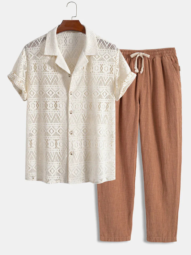Zomerse Cuban Shirt Co-ord Set voor Heren