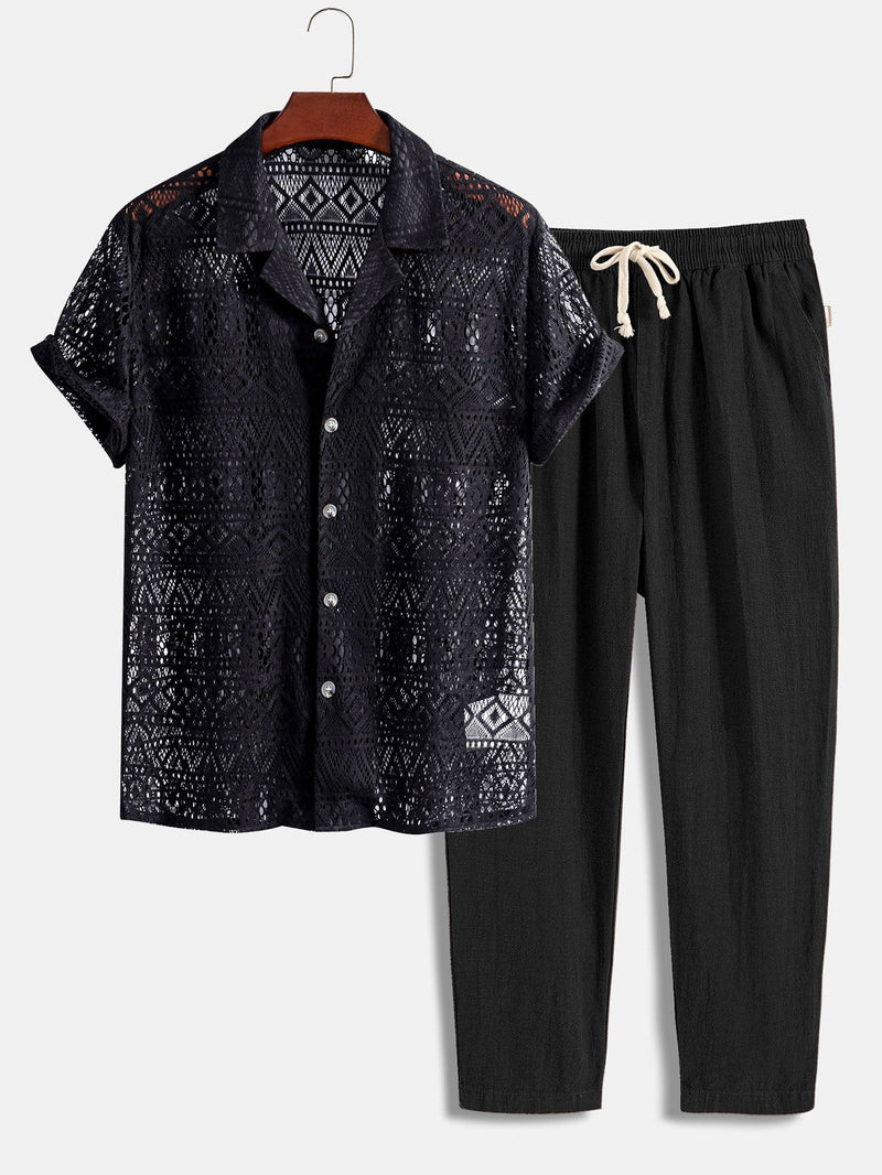 Zomerse Cuban Shirt Co-ord Set voor Heren
