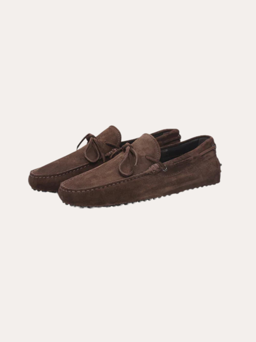 Donkerbruine Katoenen Mocassin Loafers voor Heren