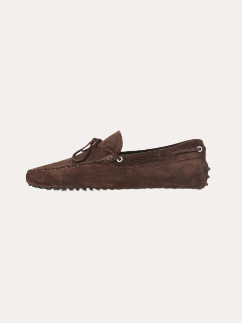 Donkerbruine Katoenen Mocassin Loafers voor Heren