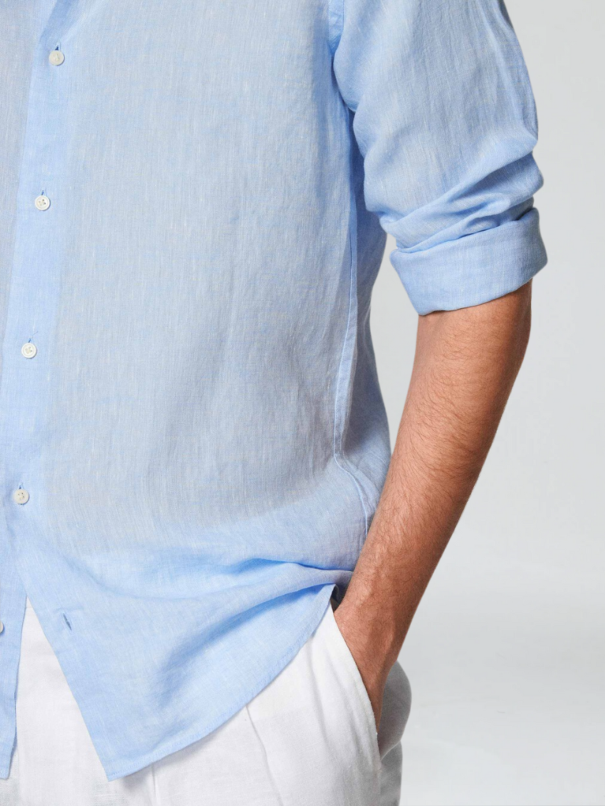 Smart Casual Linnen Overhemd voor Heren