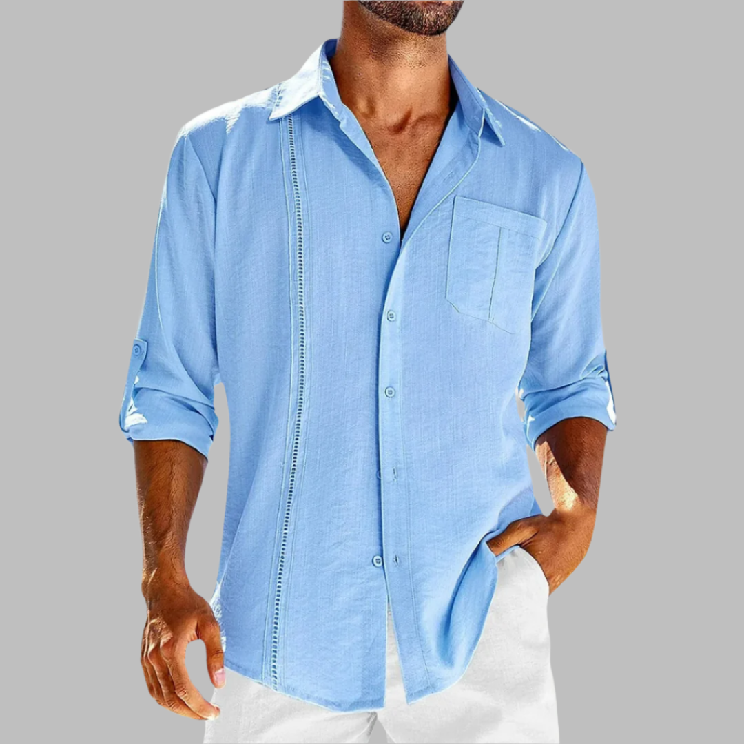 Smart-Casual Katoenen Overhemd met Relaxte Pasvorm voor heren
