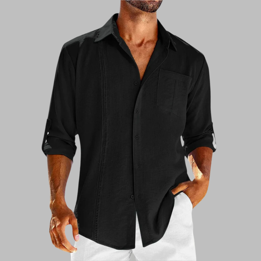 Smart-Casual Katoenen Overhemd met Relaxte Pasvorm voor heren