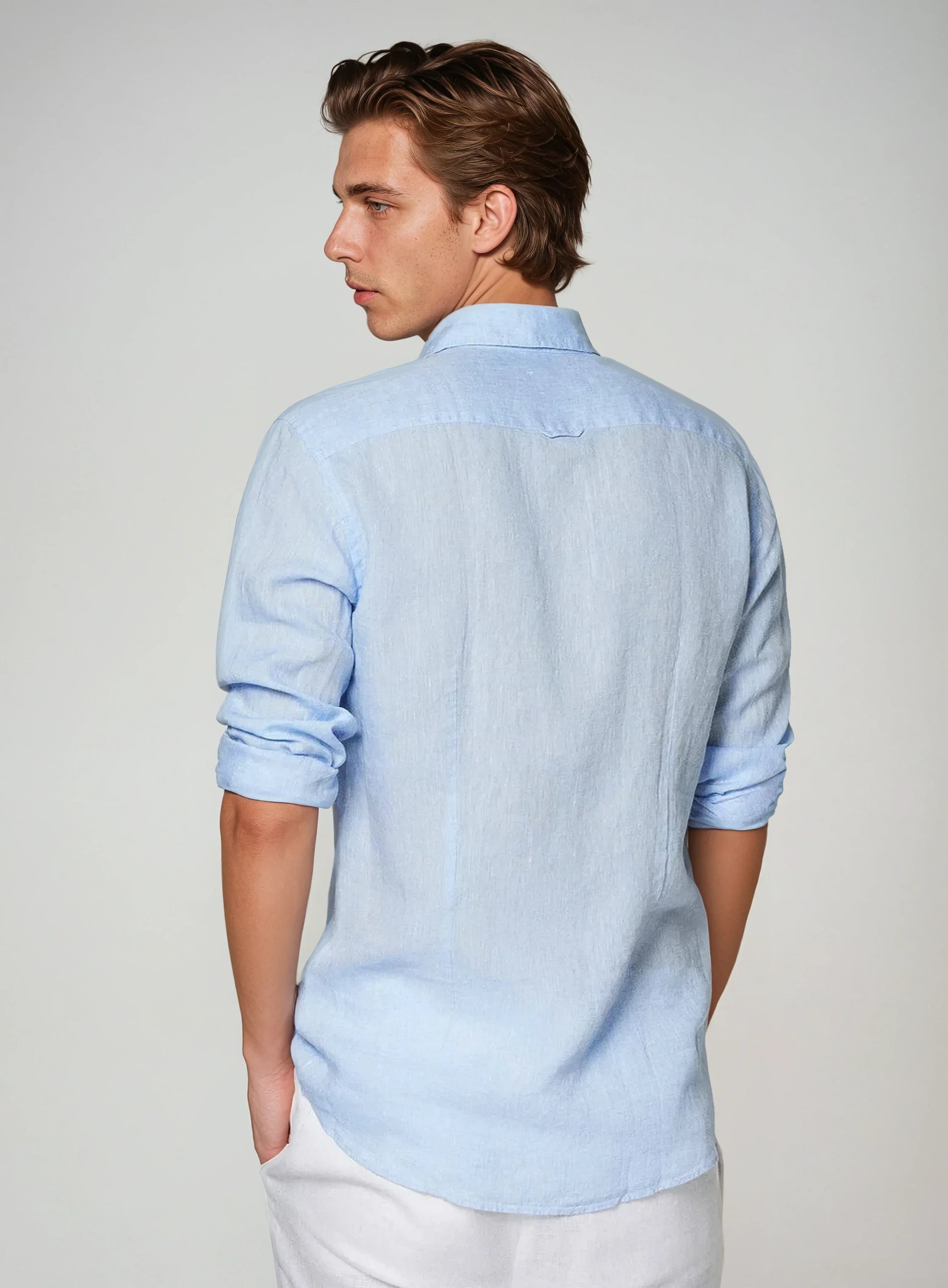 Smart Casual Linnen Overhemd voor Heren