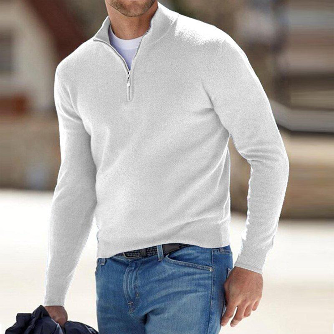 Heren Sweatshirt – Slim Fit – Ademend Katoenmix – Lichtgewicht Half Zip Casual