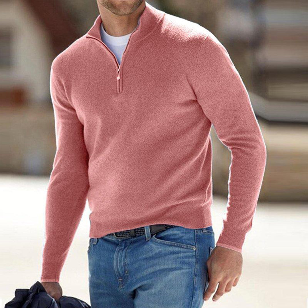 Heren Sweatshirt – Slim Fit – Ademend Katoenmix – Lichtgewicht Half Zip Casual