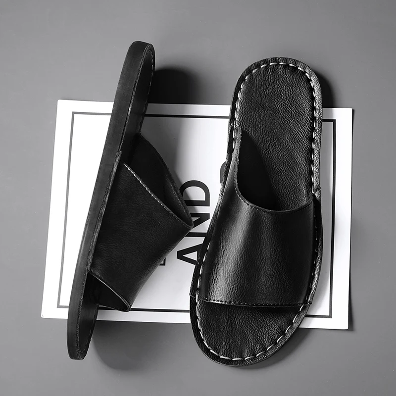 Italiana Stijlvolle Leren Sandalen voor Heren