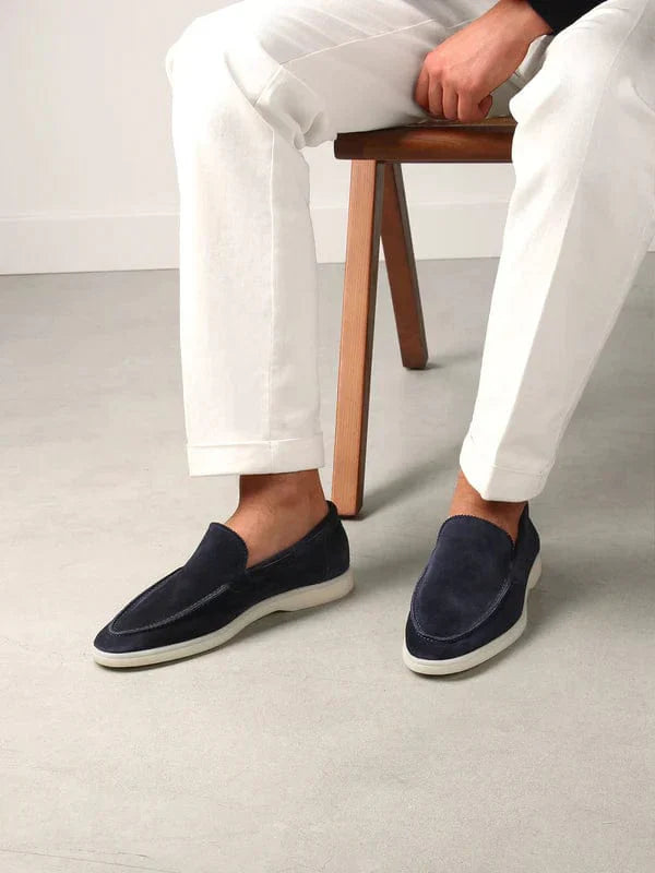 Navy Suède Loafers voor Heren
