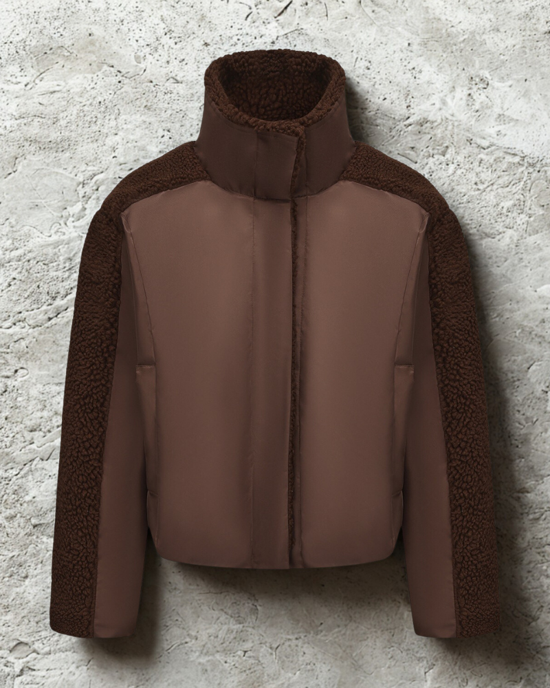 Dames Jack – Los Model – Sherpa Kraag en Mouwen – Verstelbare Cropped Zoom