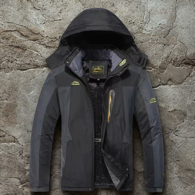 Heren Outdoor Jas – Waterafstotend – Fleece Gevoerd – Verstelbare Capuchon