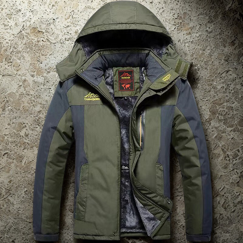 Heren Outdoor Jas – Waterafstotend – Fleece Gevoerd – Verstelbare Capuchon