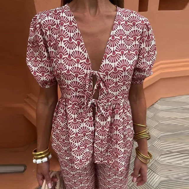 Tweedelige Linnen Outfit voor Dames – Perfect voor de Zomer