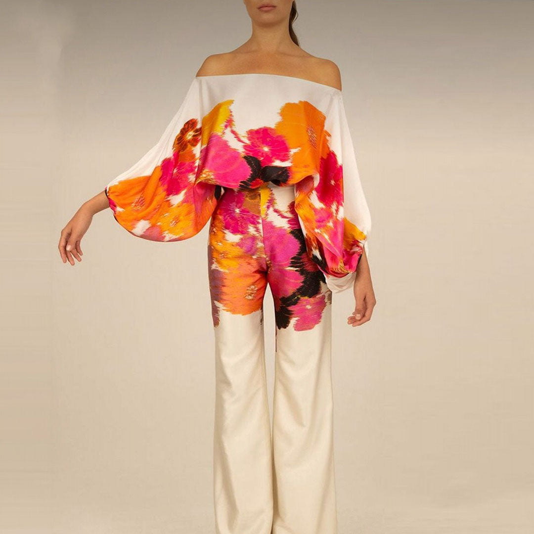Elegante Tweedelige Satijnen Set voor Dames