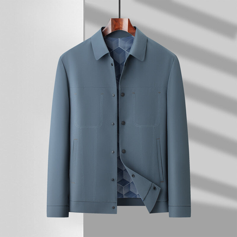 Heren Jack – Casual Relaxed Fit – Knoopsluiting – Gevoerde Binnenkant – Heuplengte
