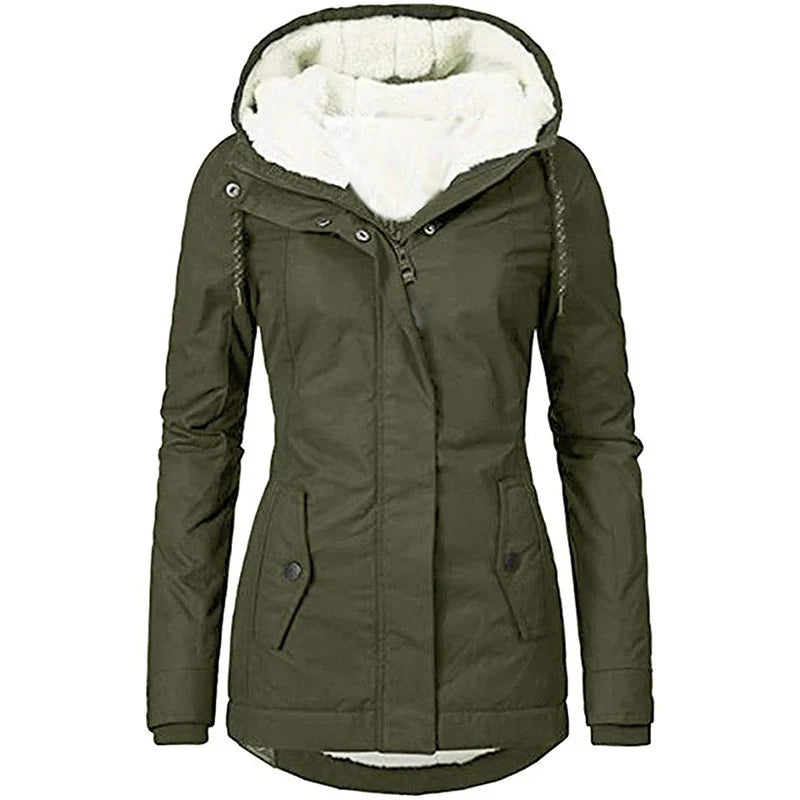 Women's Parka Coat – Water-repellent – Semi-fitted – Plush Lining – Mid-length