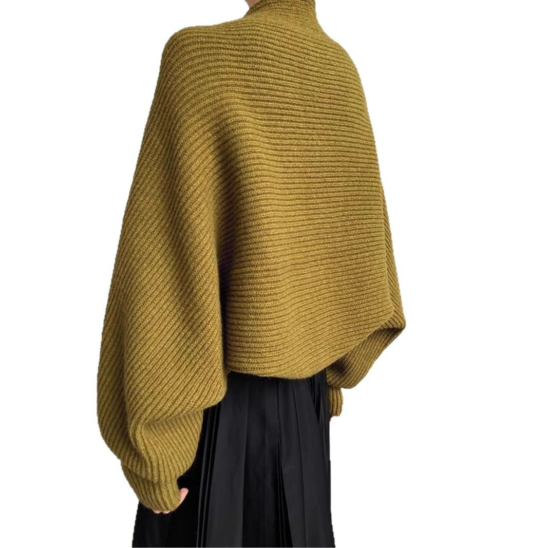 Dames Shrug Cardigan – Wolmix – Ribgebreid – Open Front – Cropped Pasvorm – Oversized Mouwen