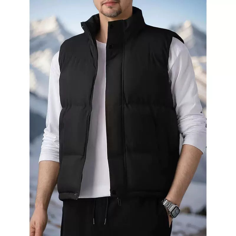 Heren Gewatteerd Bodywarmer – Lichtgewicht Isolatie – Hoge Kraag – Verstelbare Zoom