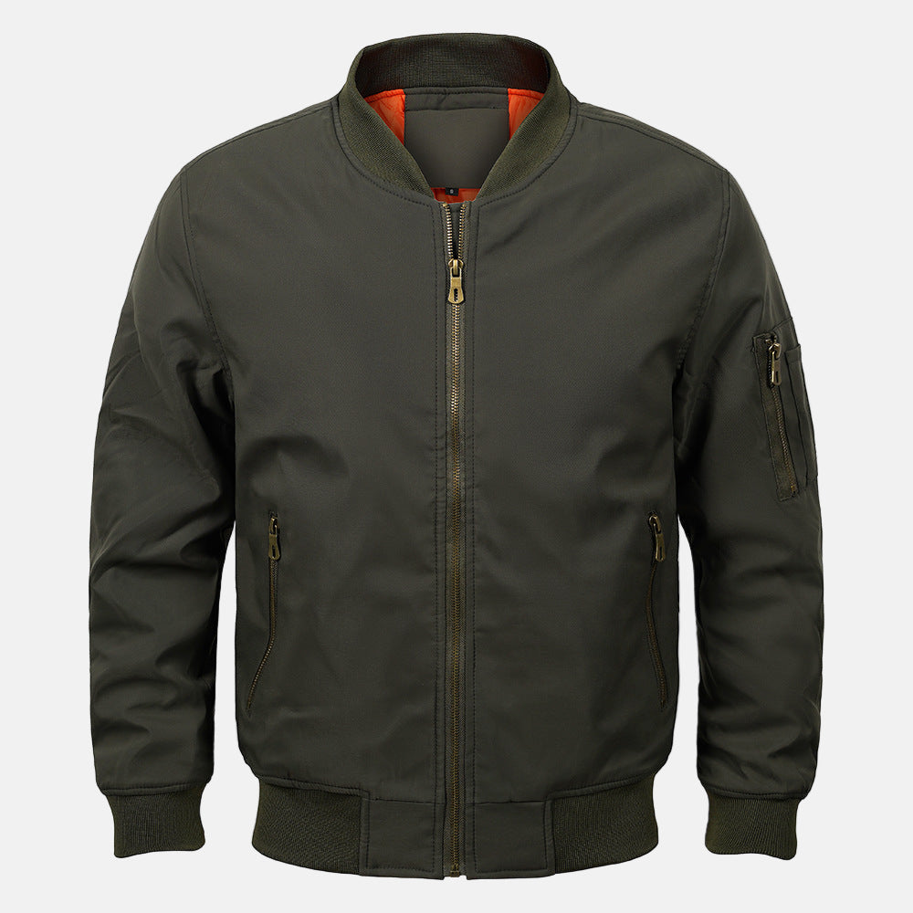 Men's bomber jacket - lightweight quilted lining - classic street style