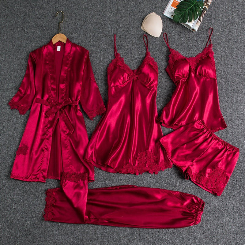 Elegant Satijnen Pyjamaset voor Dames
