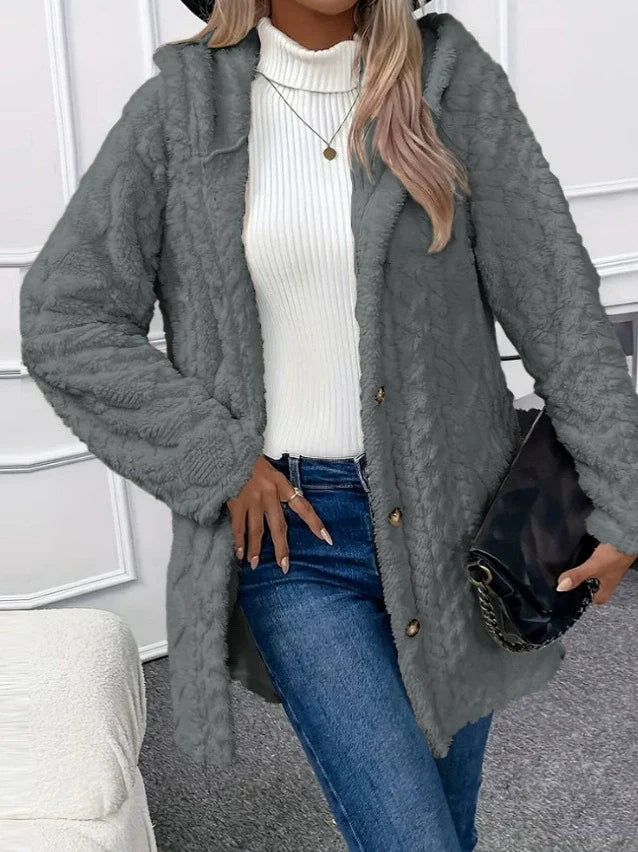 Dames Gebreide Cardigan – Lang Model – Knopen – Warme Trui – Comfortabele Pasvorm