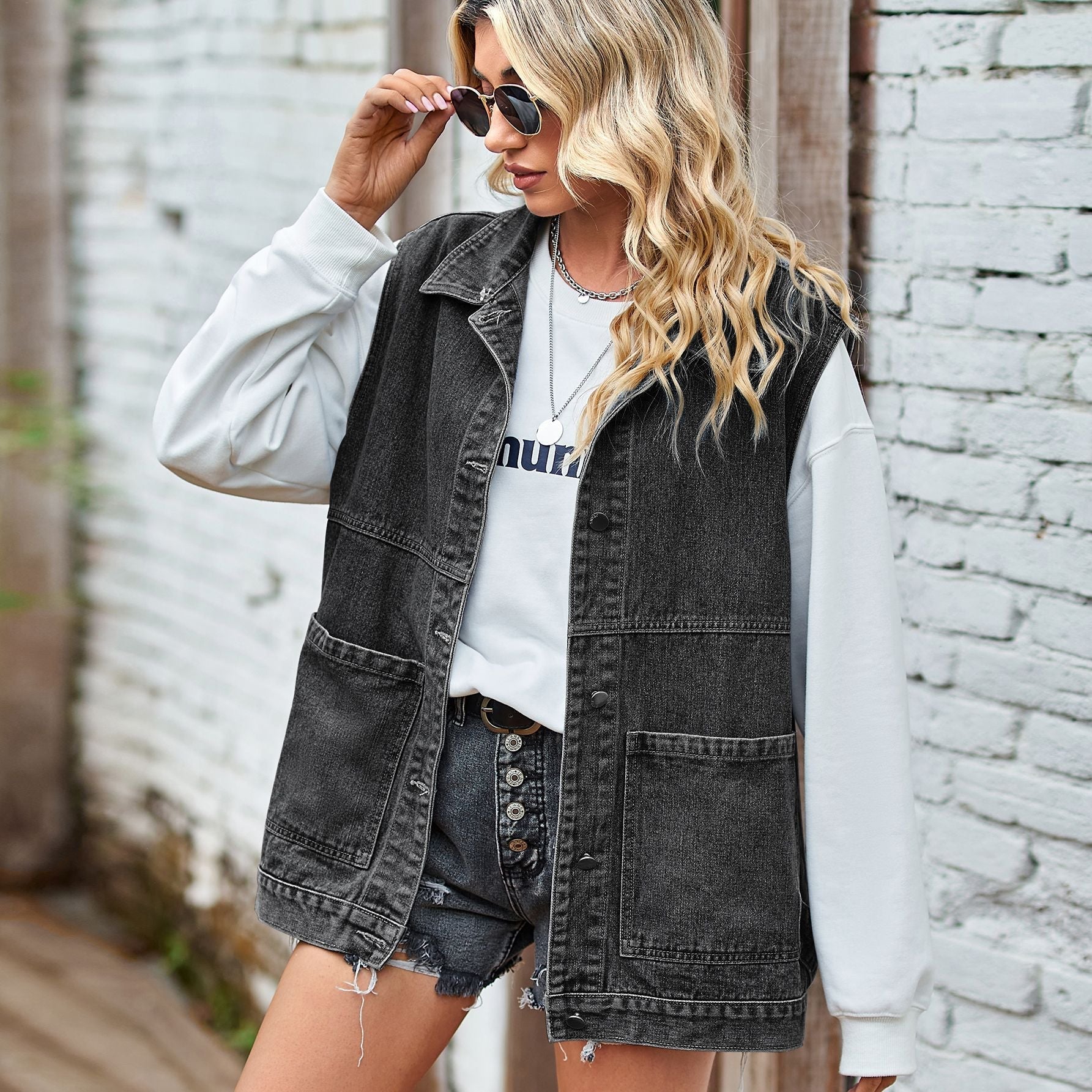 Trendy en Casual Denim Vest voor Dames