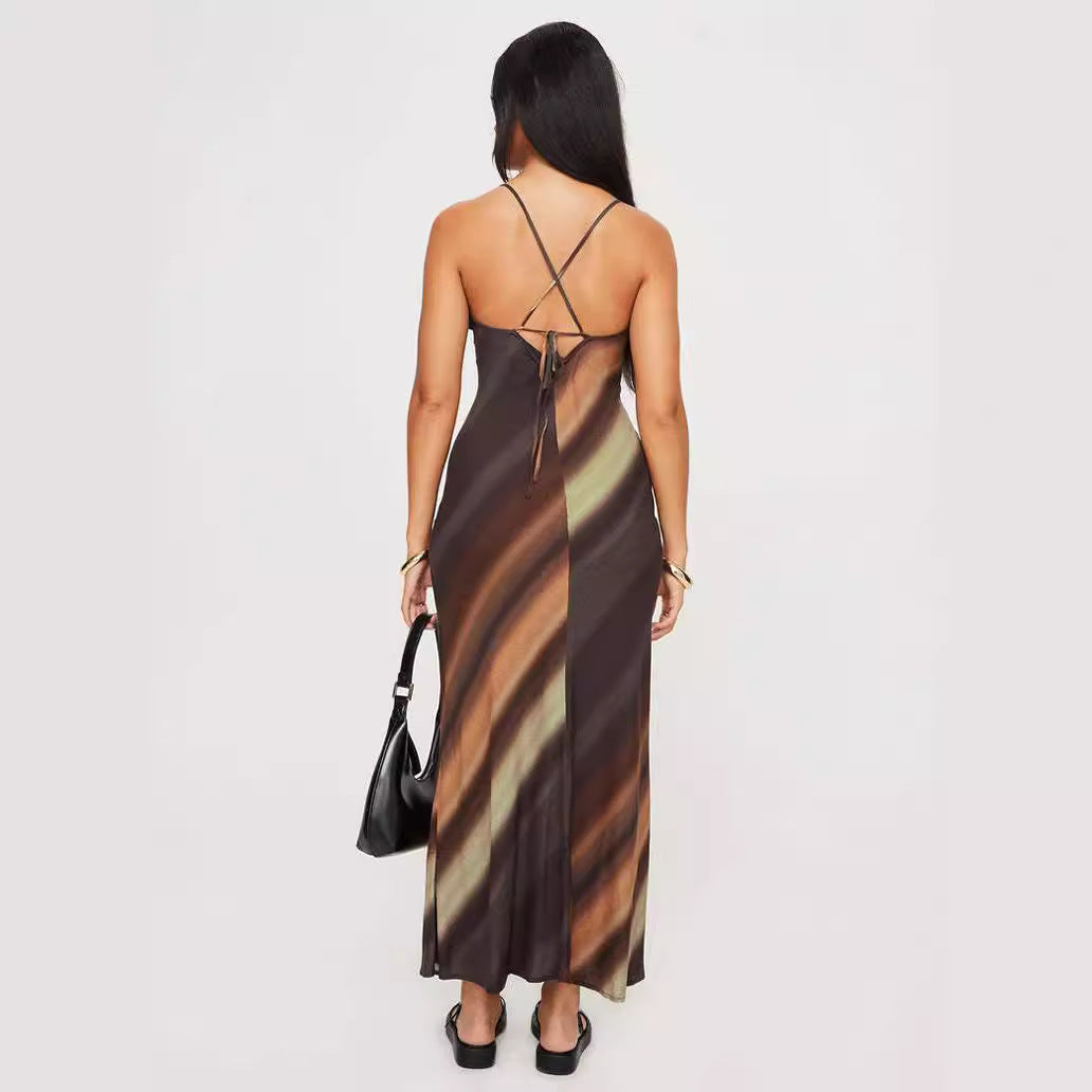 Stijlvolle Damesjurk in Maxi-Lengte met Ombre Effect