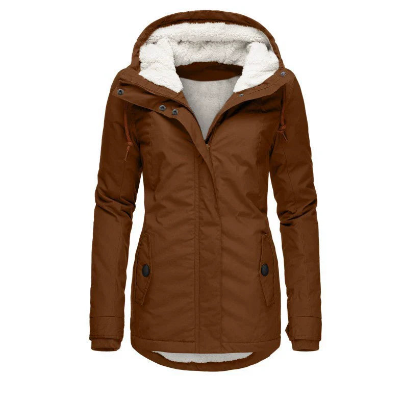 Women's Parka Coat – Water-repellent – Semi-fitted – Plush Lining – Mid-length