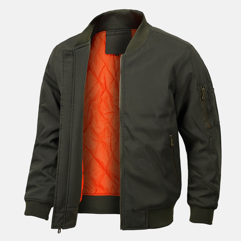 Men's bomber jacket - lightweight quilted lining - classic street style