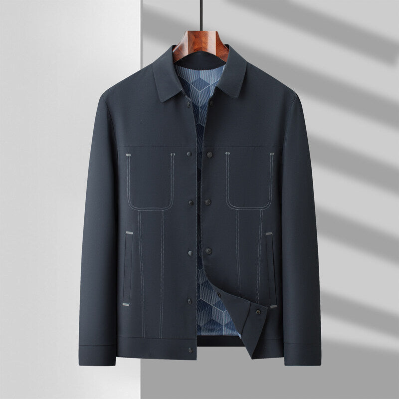 Heren Jack – Casual Relaxed Fit – Knoopsluiting – Gevoerde Binnenkant – Heuplengte