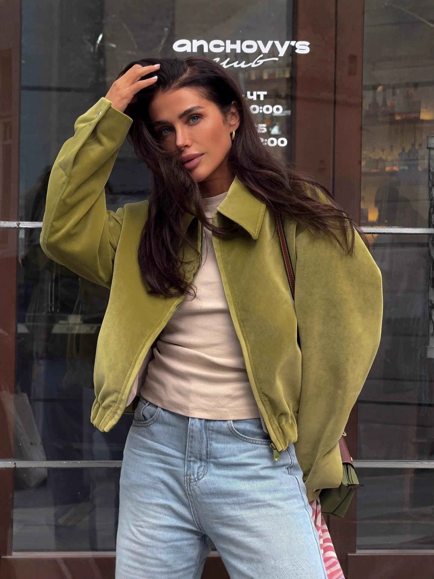Dames Jas – Oversized Pasvorm – Blouson Zoom – Rits – Reverskraag – Zachte Textuur