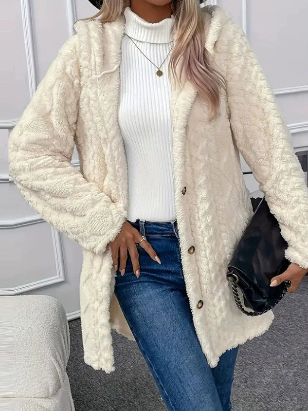 Dames Gebreide Cardigan – Lang Model – Knopen – Warme Trui – Comfortabele Pasvorm