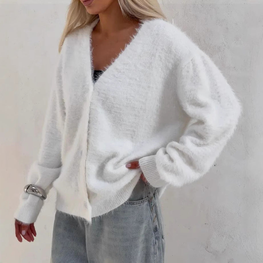 Dames Vest – Oversized Pasvorm – Zacht Gebreid – V-Hals – Knoopsluiting
