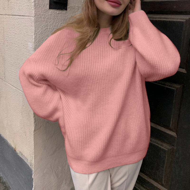 Dames Trui – Oversized Pasvorm – Zachte Gebreide Stof – Geribd – Lange Mouwen