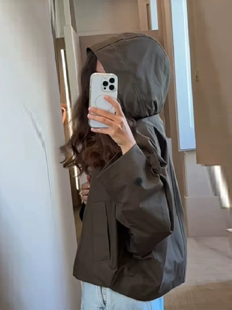 Dames Jack – Relaxed Fit – Boxy Model – Katoenstructuur – Knoopsluiting – Opgestikte Zakken
