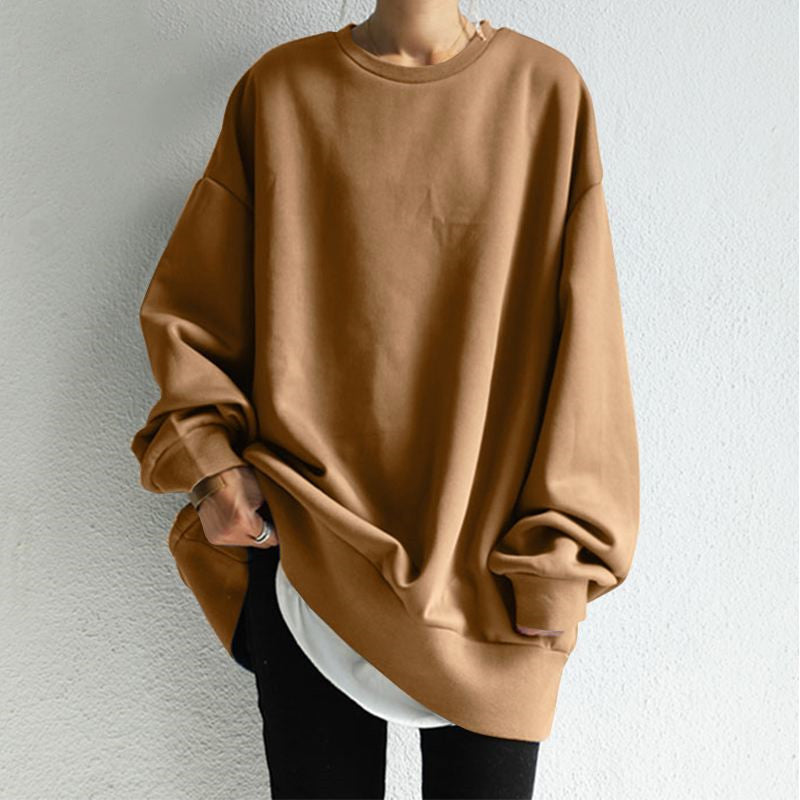 Dames trui – Oversized pasvorm – Lange mouw – Tuniek lengte – Zachte katoenmix