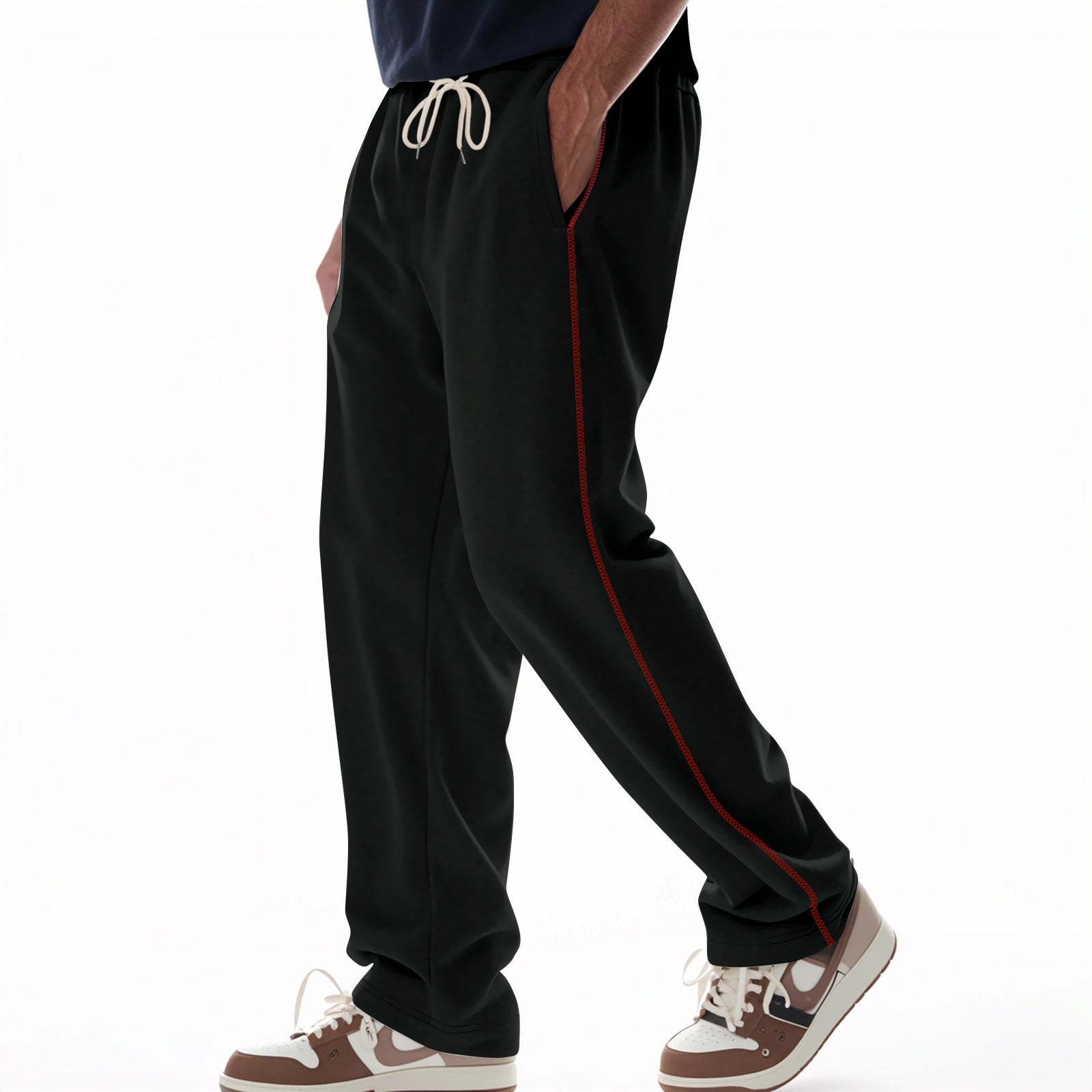 Men's Jogging Pants – Relaxed Fit – Cotton Terry – Drawstring Waist – Full Length