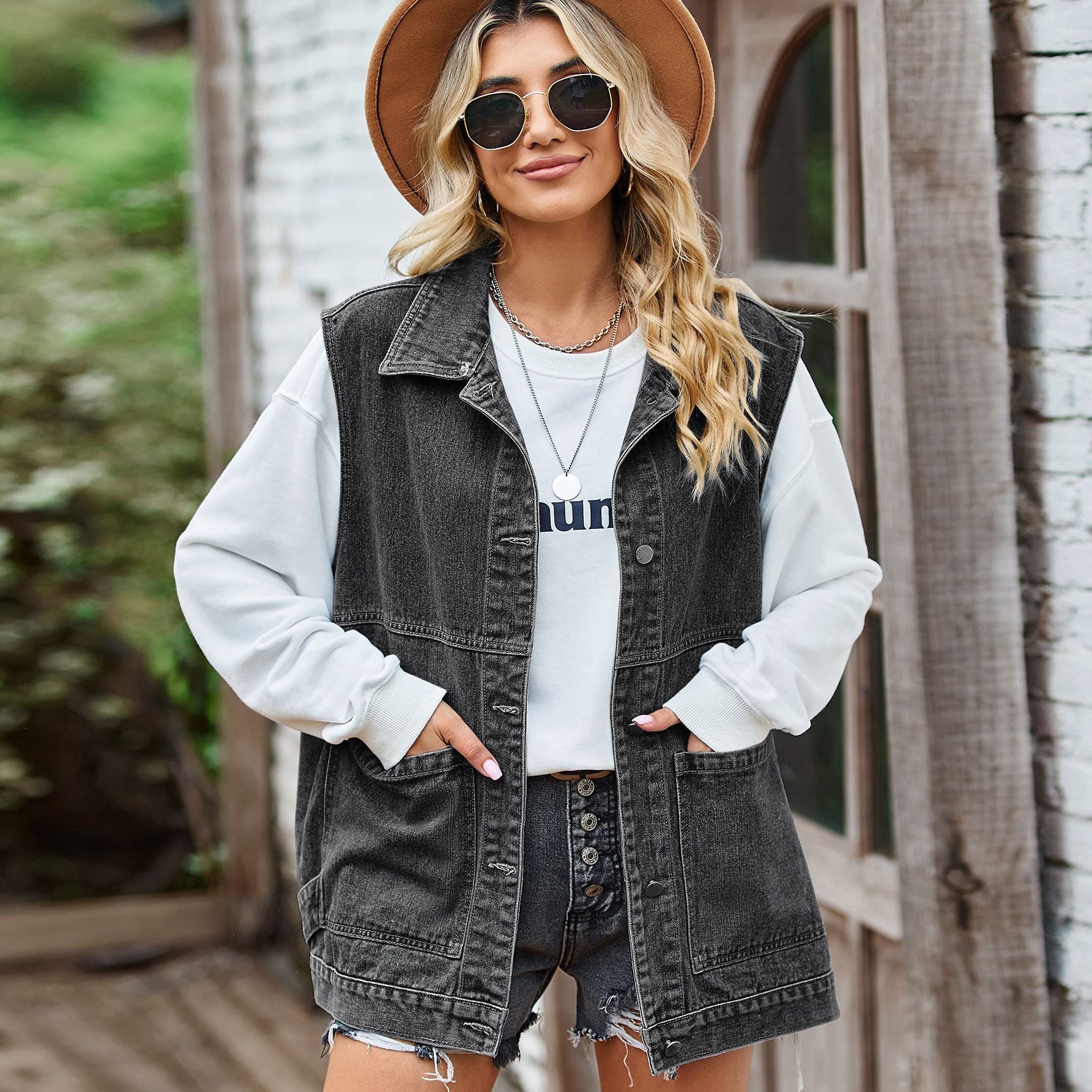 Trendy en Casual Denim Vest voor Dames