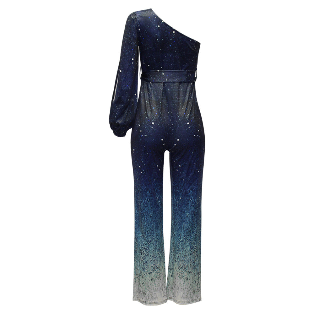 One-Shoulder Retro Disco Jumpsuit voor Dames