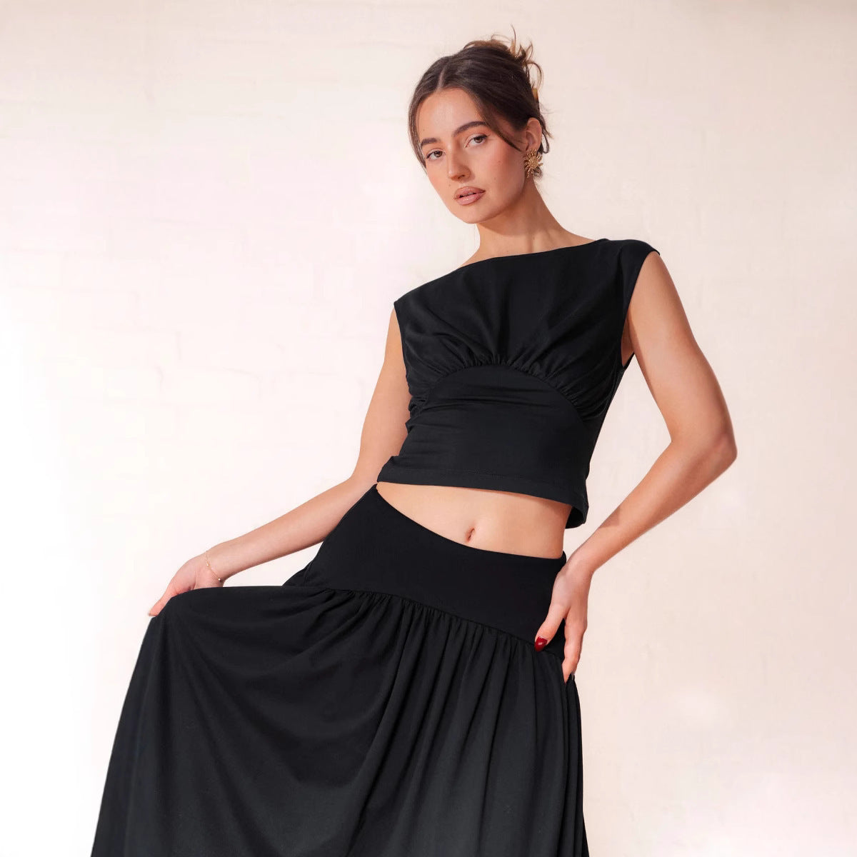 Stijlvolle crop top met verfijnde afwerking