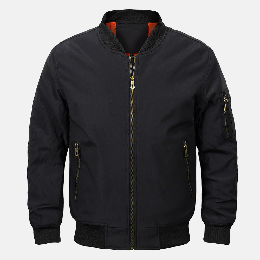 Men's bomber jacket - lightweight quilted lining - classic street style