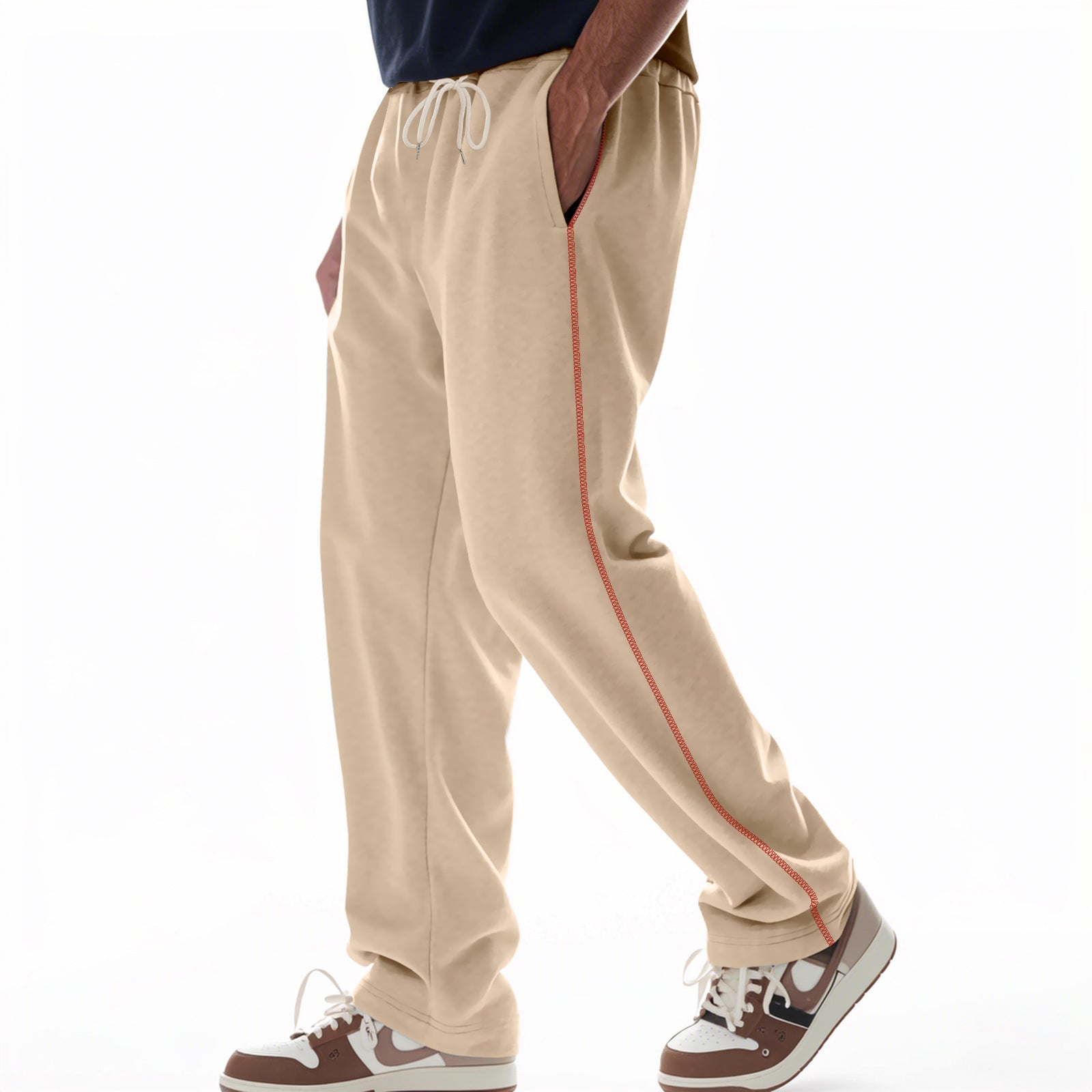 Men's Jogging Pants – Relaxed Fit – Cotton Terry – Drawstring Waist – Full Length