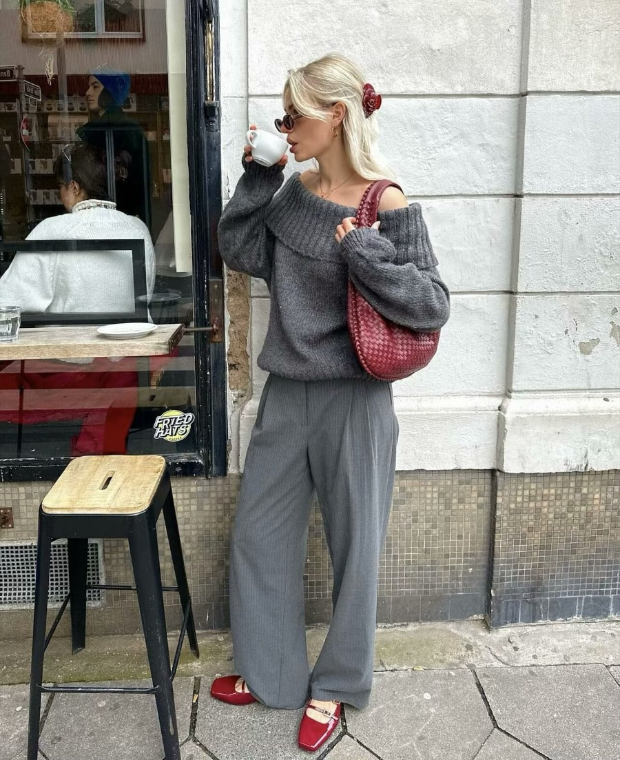 Isla Off-Shoulder Sweater | Knitted Casual Sweater