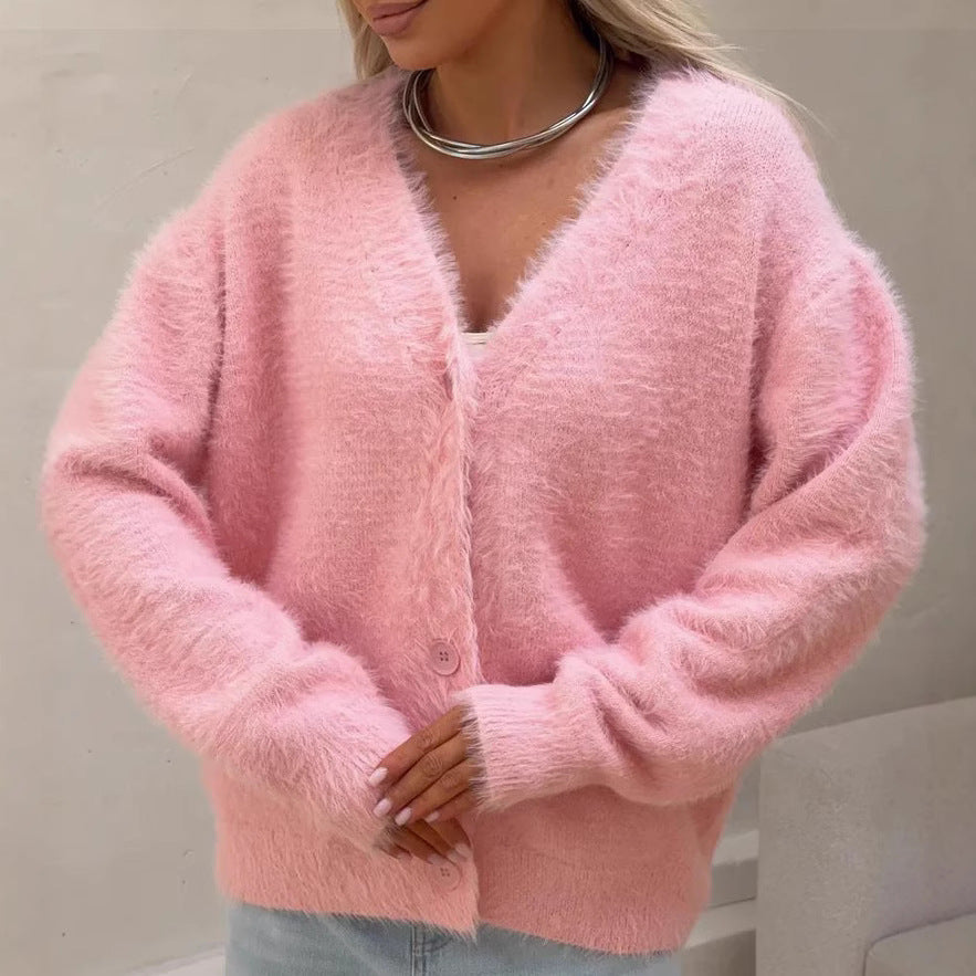 Dames Vest – Oversized Pasvorm – Zacht Gebreid – V-Hals – Knoopsluiting