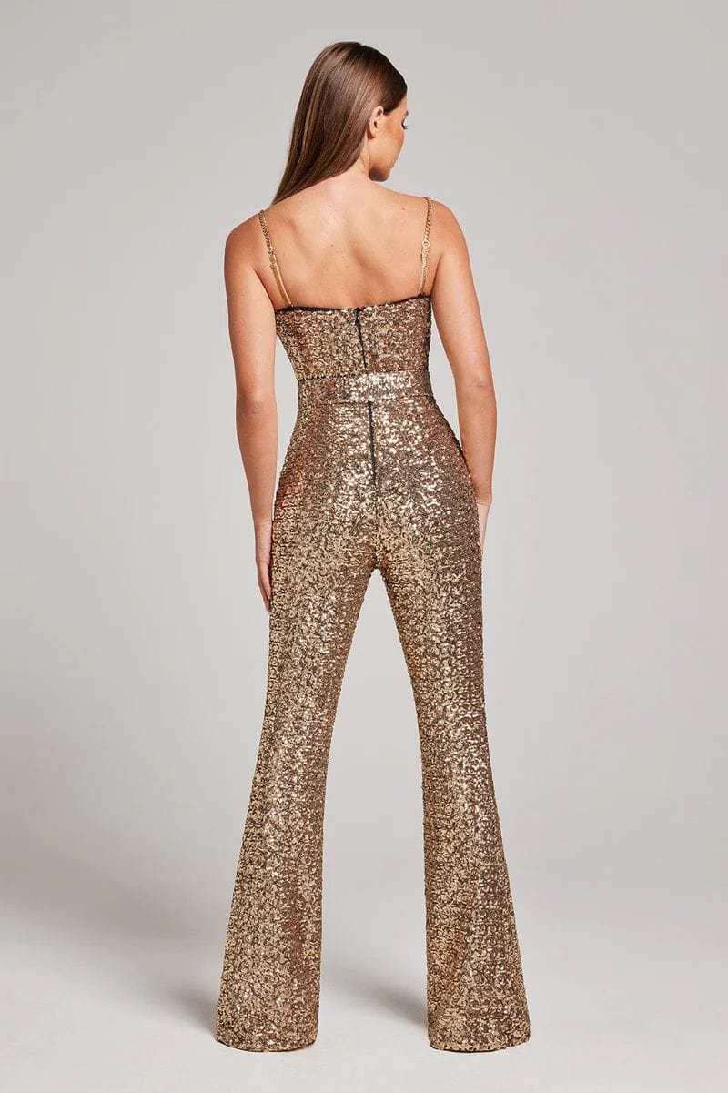 Glinsterende Jumpsuit Met Riem