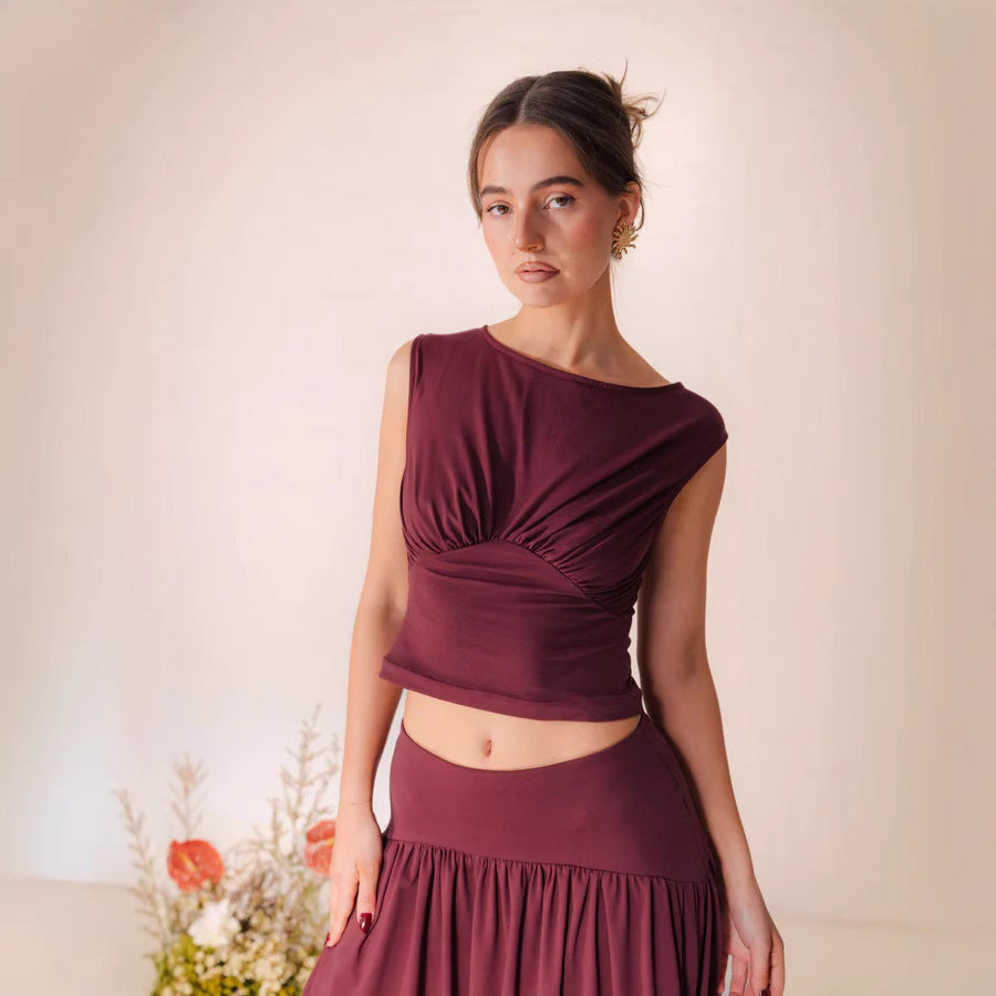 Stijlvolle crop top met verfijnde afwerking