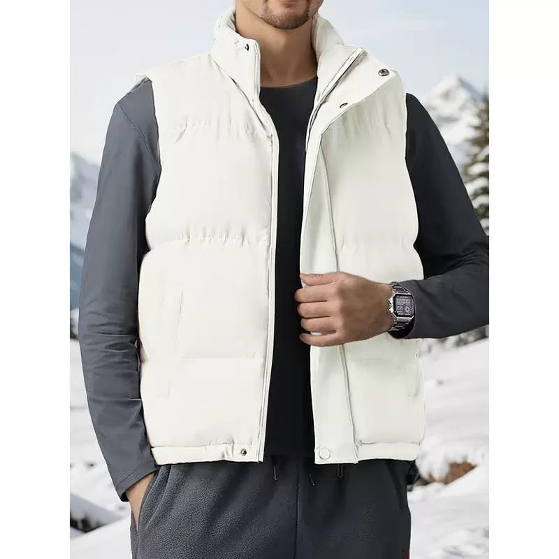 Heren Gewatteerd Bodywarmer – Lichtgewicht Isolatie – Hoge Kraag – Verstelbare Zoom