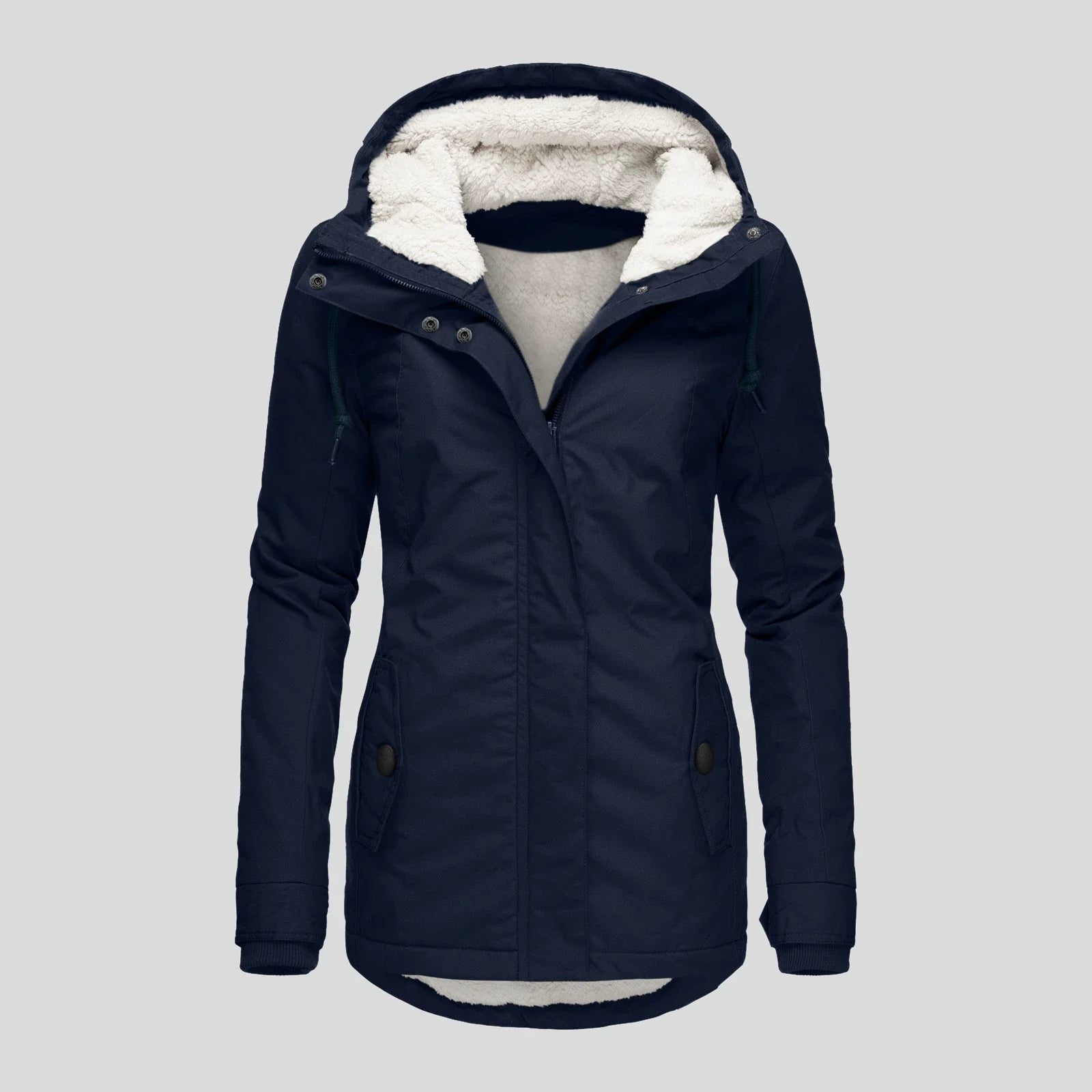 Women's Parka Coat – Water-repellent – Semi-fitted – Plush Lining – Mid-length