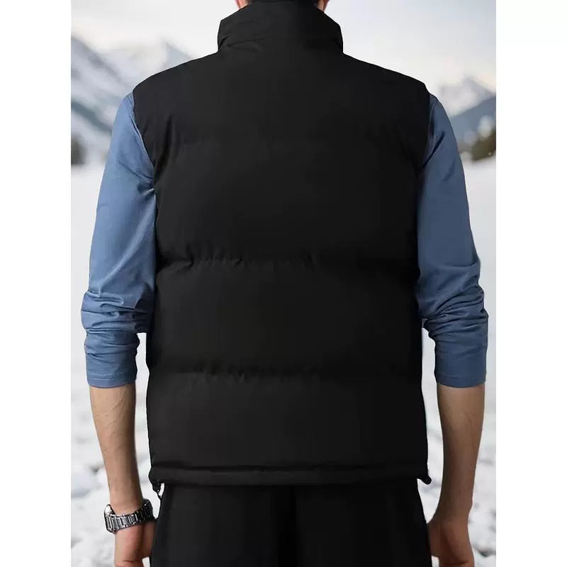 Heren Gewatteerd Bodywarmer – Lichtgewicht Isolatie – Hoge Kraag – Verstelbare Zoom