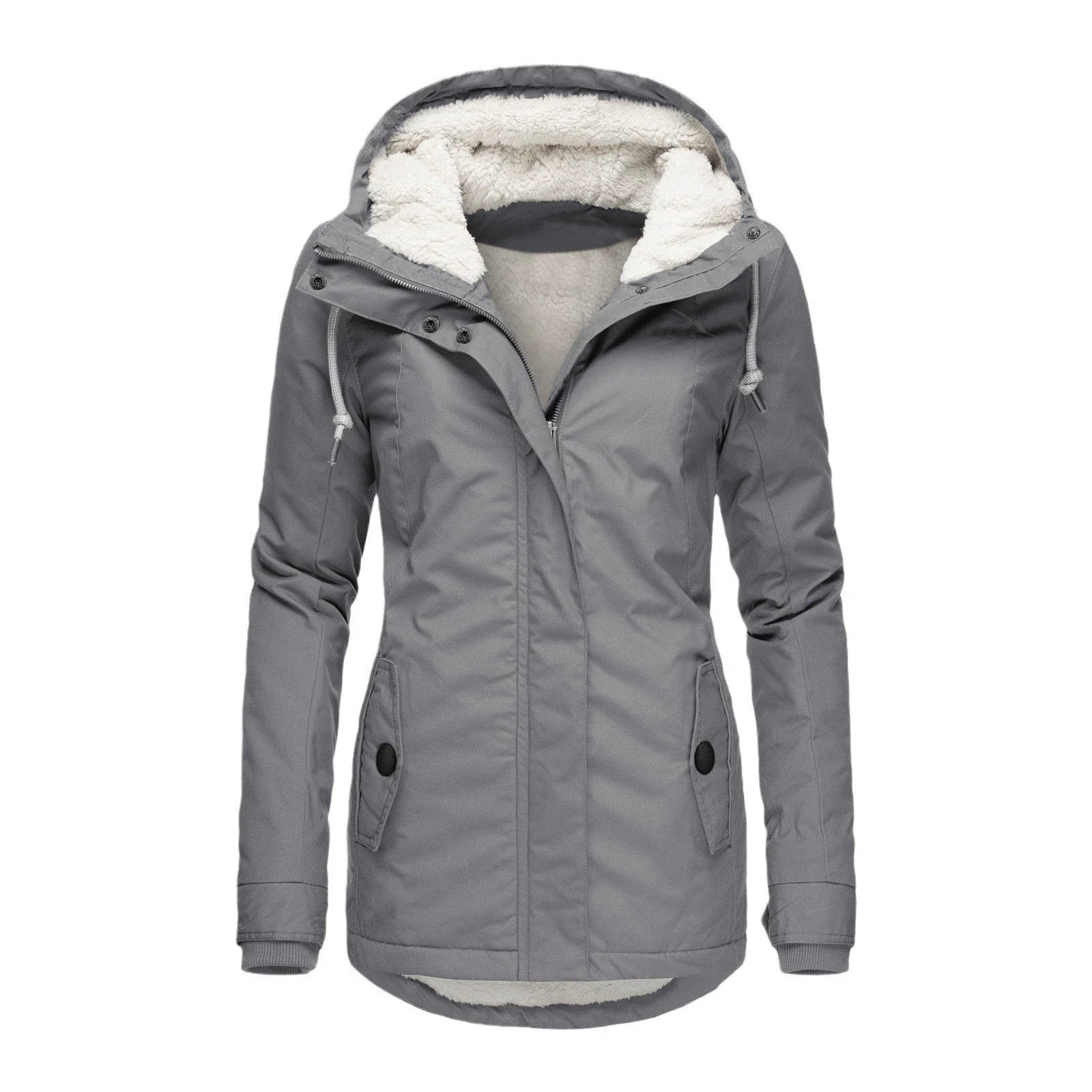 Women's Parka Coat – Water-repellent – Semi-fitted – Plush Lining – Mid-length