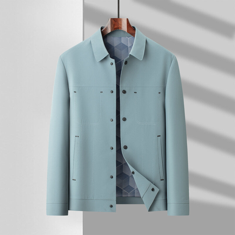 Heren Jack – Casual Relaxed Fit – Knoopsluiting – Gevoerde Binnenkant – Heuplengte